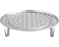 Inzet voor Stoompan, RVS Stoomrek met Afneembare Poot - 18cm - Gezond Koken