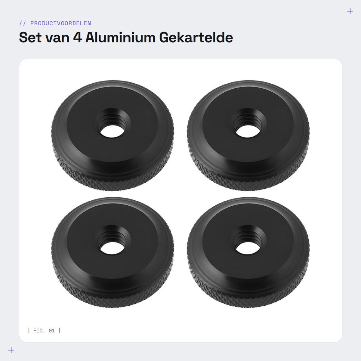 Dailygoods- Noten 4 stks - Gekartelde Moeren - Aluminium - Antislip - Compatibel met Camera's - 1/4"-20 Schroefdraad - Duurzaam en Lichtgewicht