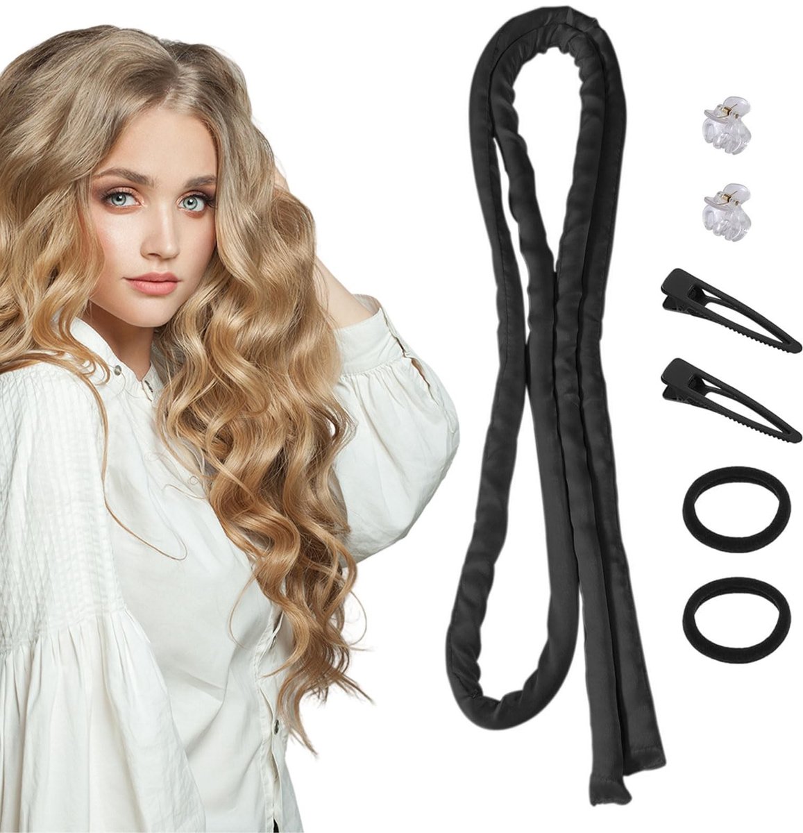Dailygoods- Krulspelden zonder warmte - Hittevrije Krulband - Haarclip - Krullen zonder hitte - Geschikt voor alle haartypes - Comfortabel voor slapen - Haarband