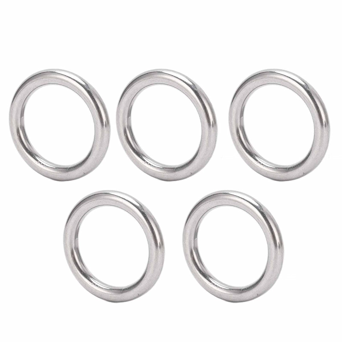 Dailygoods- O-ring 5 Stuks - Roestvrij Staal - Naadloos Gelast - Geschikt voor Hangmat - Bootaccessoires - Duurzaam en Roestbestendig - Hangmatring
