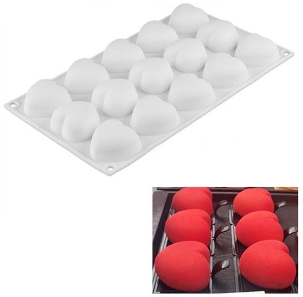 Dailygoods- Bakvorm 15-holte - Siliconen Mallen - Anti-aanbak - Mousse Cake - Food-grade - Vaatwasserbestendig - Flexibel - Siliconen Mal