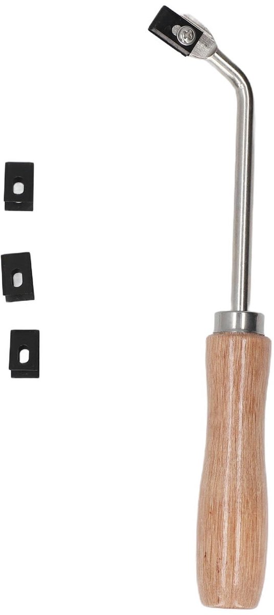 Dailygoods- Vloeren Hand Groover - Beukenhouten Handvat - 3 Vervangende Messen - Slagvast Staal - Geschikt voor PVC Vloeren - Hoogwaardige Constructie - Groefsnijder