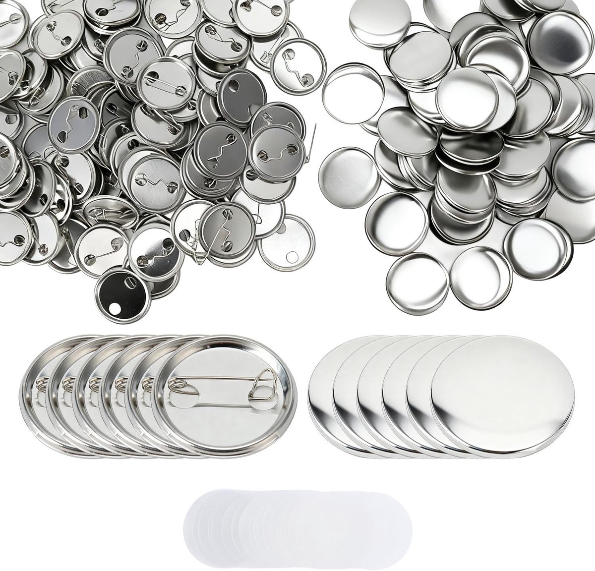Dailygoods- Knop Badge 100 Sets - Lege Badge Onderdelen - Badgehouder - DIY Geschenken - Ijzer - Eenvoudig Afdrukken