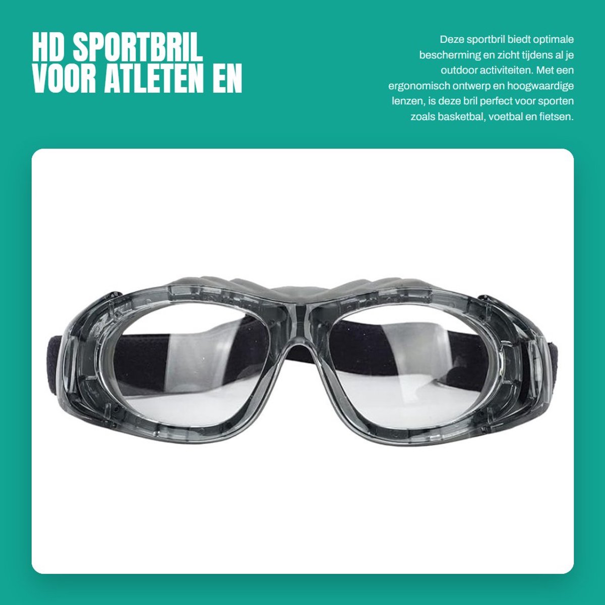 Dailygoods- Sportbril HD-beschermend - Veilig en duurzaam - Ergonomisch ontwerp - Verstelbare hoofdband - Lichtgewicht - Comfortabel met opbergdoos - Sportgoggles