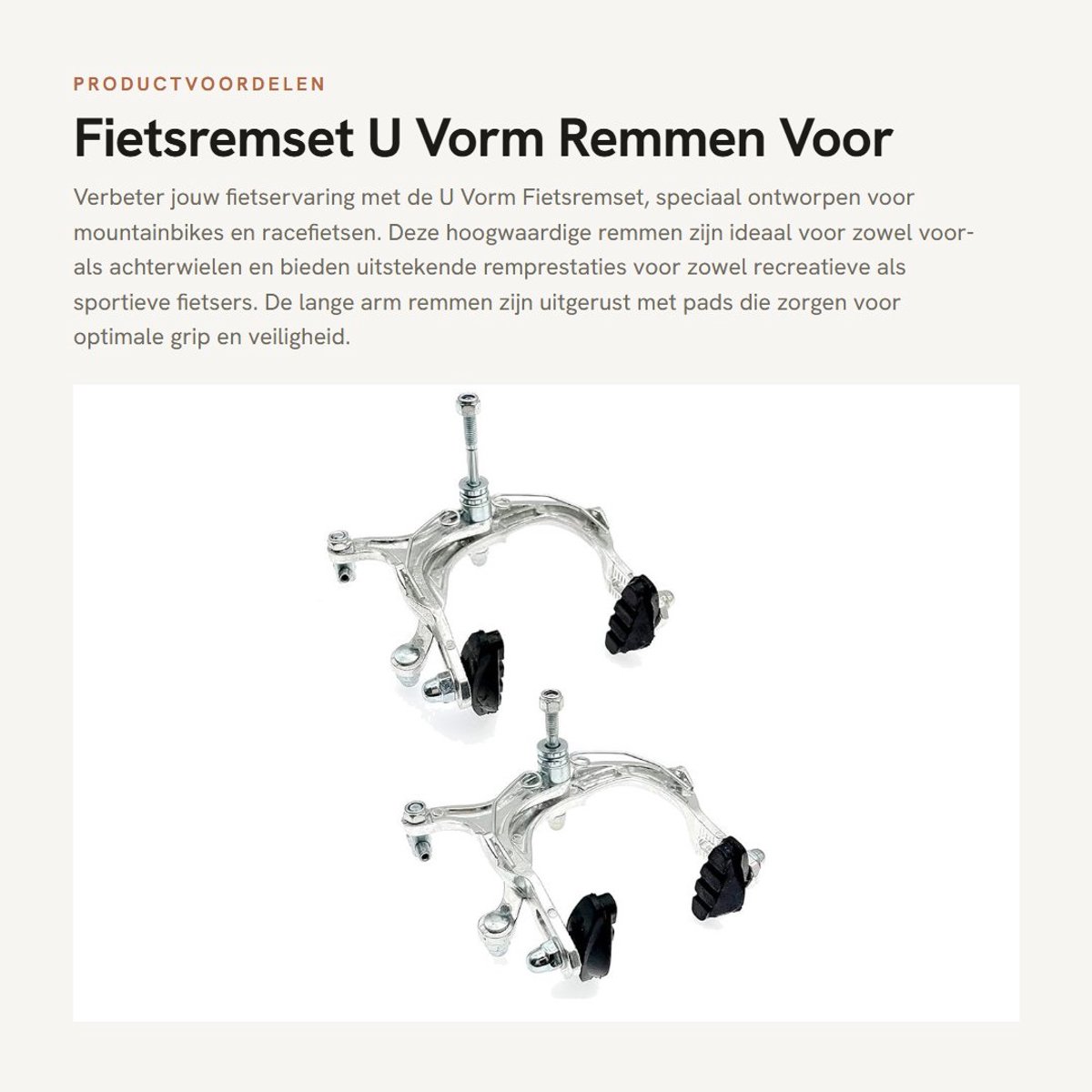 Remklauw U-vorm - Lichtgewicht Bladremmen - Fietsremmen voor Voor- en Achterwielen - Geschikt voor MTB/BMX/Racefiets - Hoogwaardige Aluminiumlegering - Inclusief Rempads