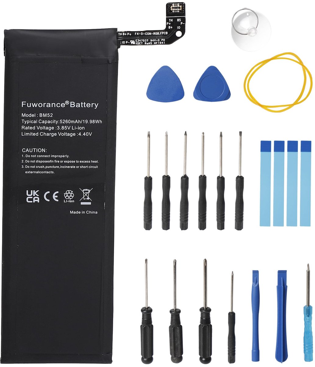 Dailygoods - Reserveaccu - 5260 mAh - Krachtige smartphone batterij - Oplaadbaar - Lithium-ion accu - Geschikt voor Xiaomi Mi Note 10/Note 10 Lite/Not...