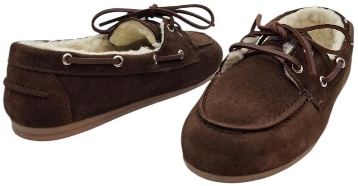 Pavement Pavilde 24411 Brown Suede | Warme Loafer met Wollen Voering