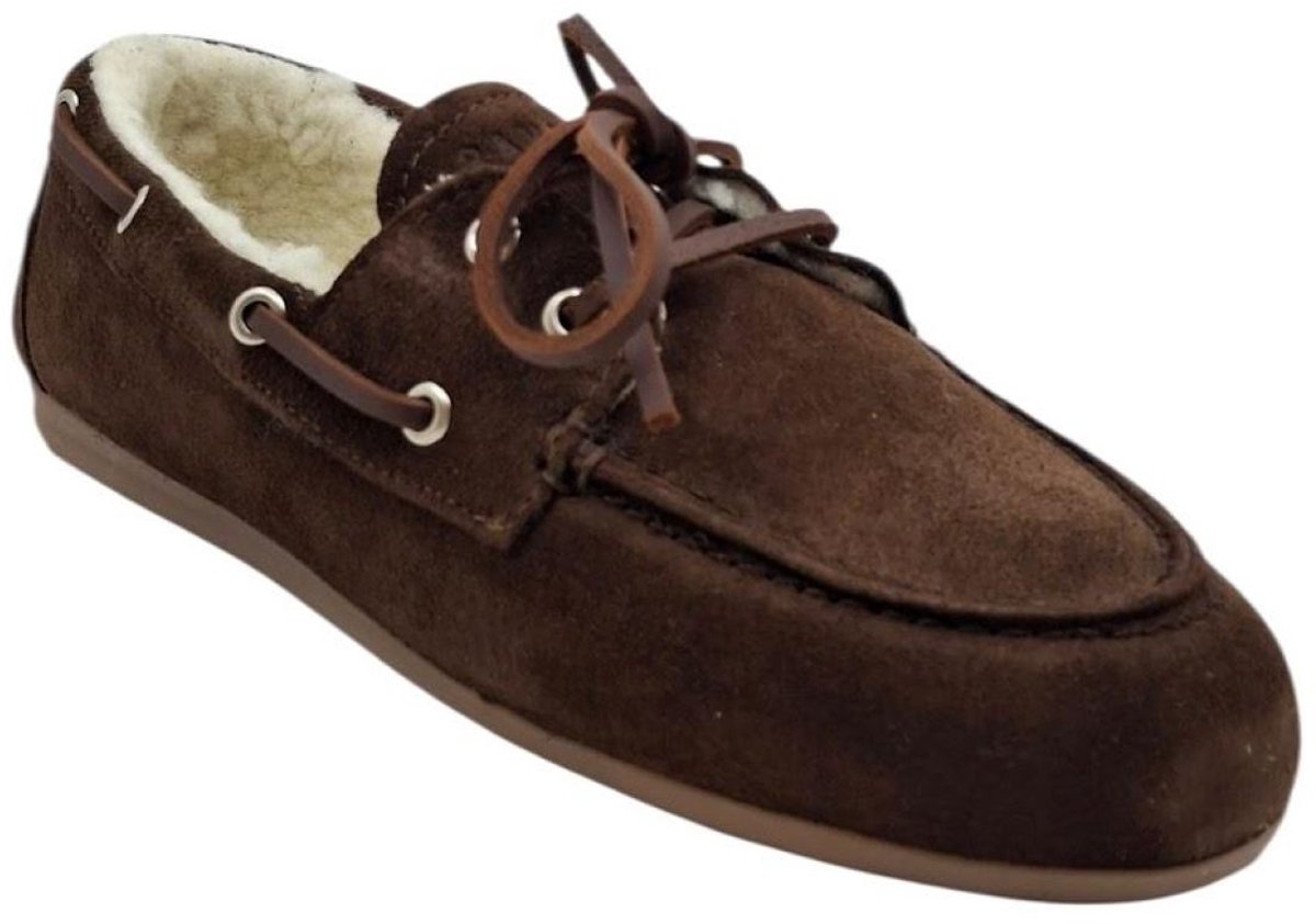 Pavement Pavilde 24411 Brown Suede | Warme Loafer met Wollen Voering
