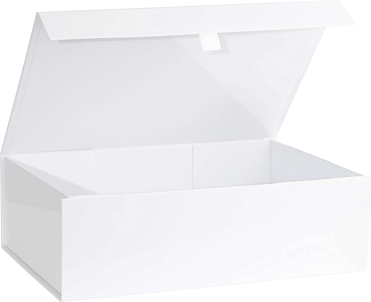 Geschenkdoos - Magnetische doos - Cadeaus presenteren - Glanzende afwerking - 27x18x8 cm - Wit
