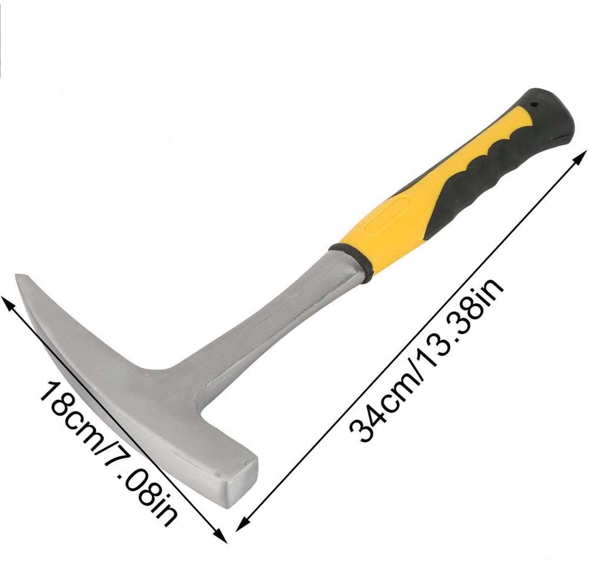 Dailygoods- Stamhamer Geologische Hamer - Dubbele Platte Kop - Voor Bouwstenen - Metselwerk - Dakpannen - Hoogwaardige Kwaliteit