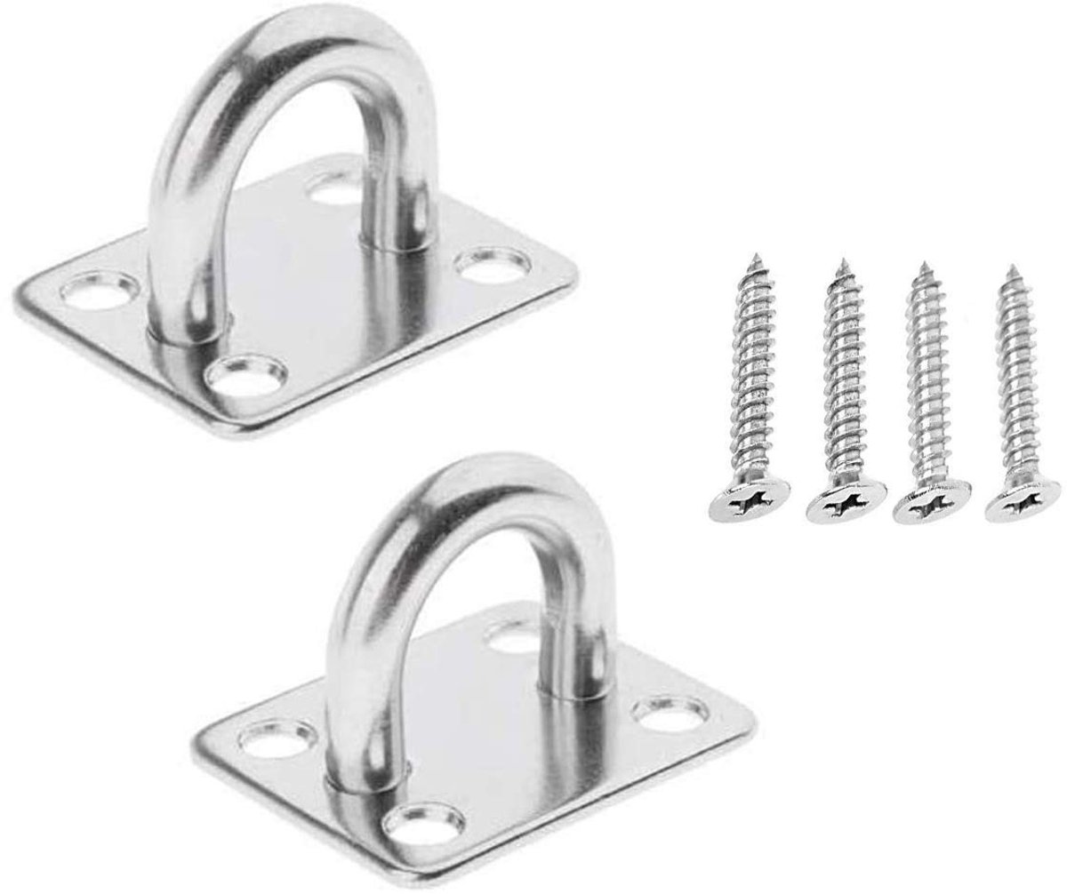 Dailygoods- Oogplaat Stevig Ontwerp - 2 Stuks - Roestvrij Staal - Ophanghaak - Voor Schommelingen - Eenvoudig te Installeren - Hooggepolijst Oppervlak