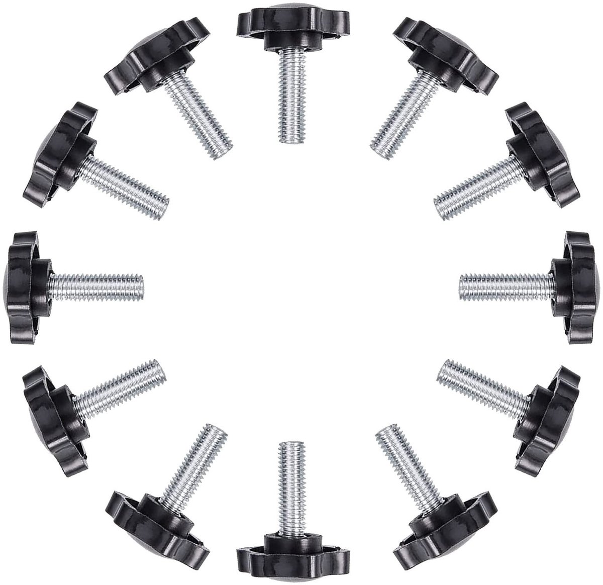 Dailygoods- Duimschroef M8x25mm - 12 Stuks - Pruimenbloesem Vorm - Metaal/Kunststof - Eenvoudig te Installeren - Brede Toepassing - Handgreep