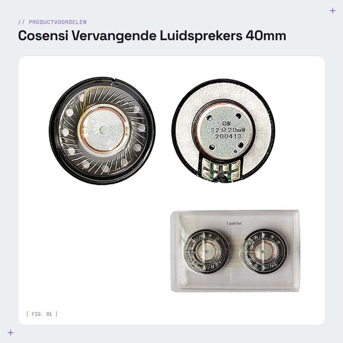 Dailygoods - Vervangende Luidsprekers - 40mm Drivers - Hoogwaardige Geluidskwaliteit - Zwart - Reparatie Onderdelen - Geschikt voor QC2 QC15 QC3 AE2 OE2