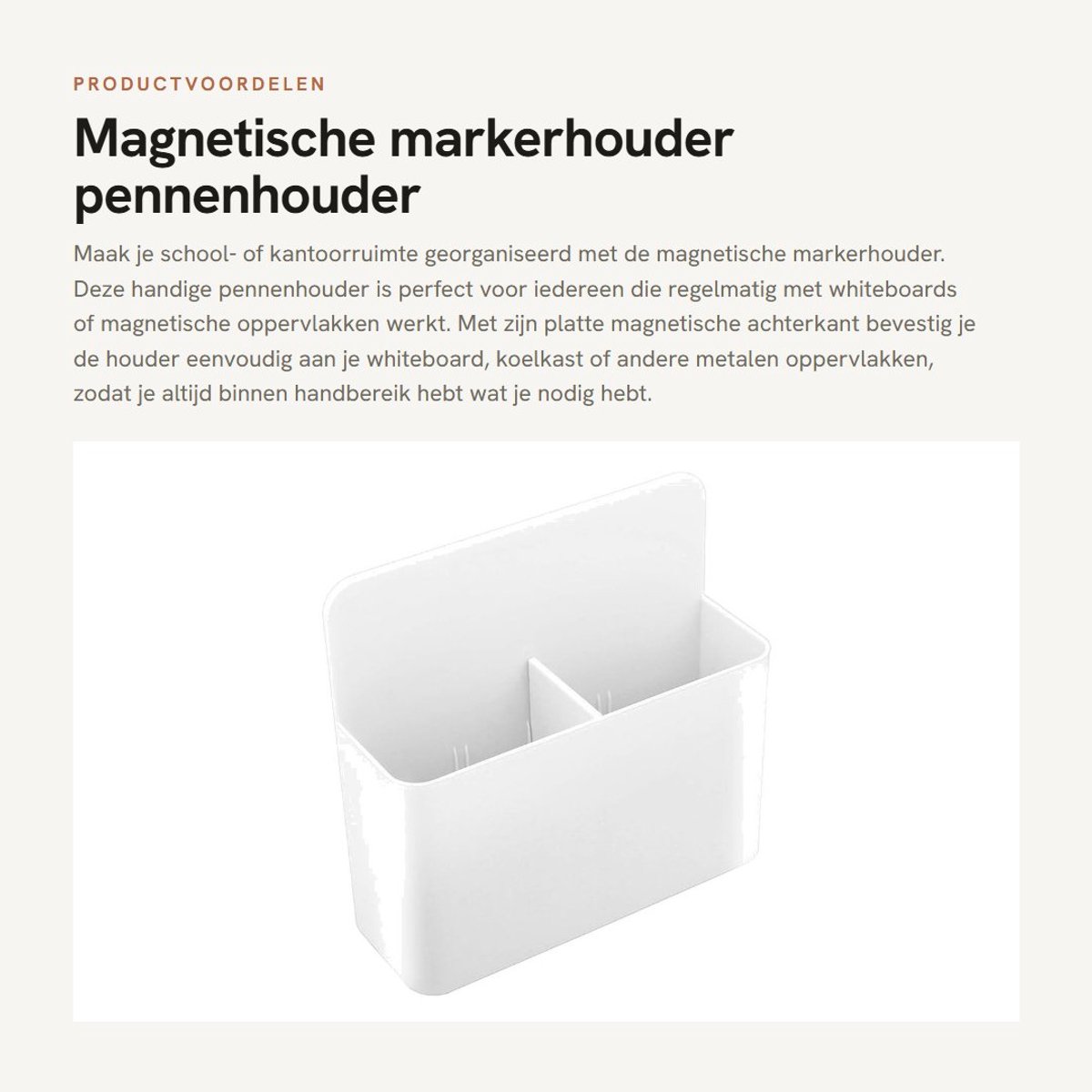 Dailygoods- Markerhouder Magnetisch - Bureau Organizer - Pennenhouder - Schoolbenodigdheden - Whiteboard - Duurzaam ABS Materiaal