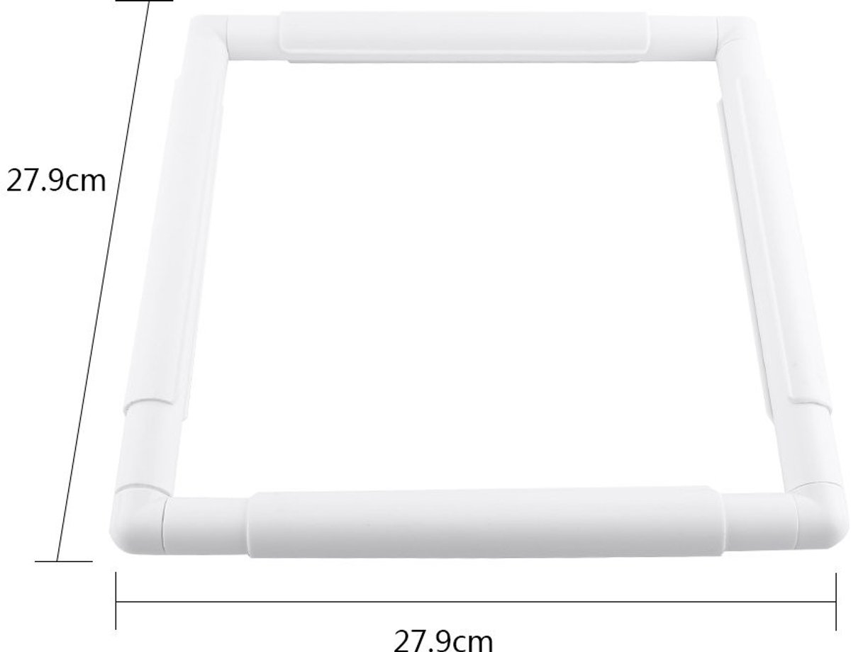 Dailygoods- Clip Frame Duurzaam Polypropyleen - Borduurraam - Kruissteek Frame - Lichtgewicht - Eenvoudig te Monteren - Maat 27,9 x 27,9 cm - Borduurframe