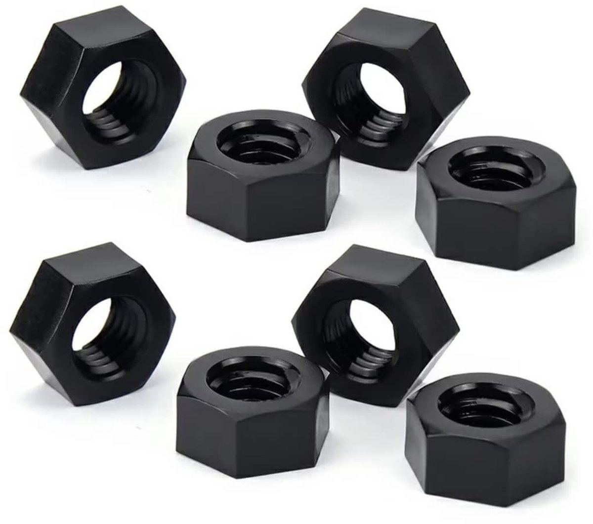 Dailygoods - Nylon zeskantmoeren - kunststof moeren - sterke bevestiging - zwart - M3 - corrosiebestendig - geschikt voor diverse toepassingen - 100 s...