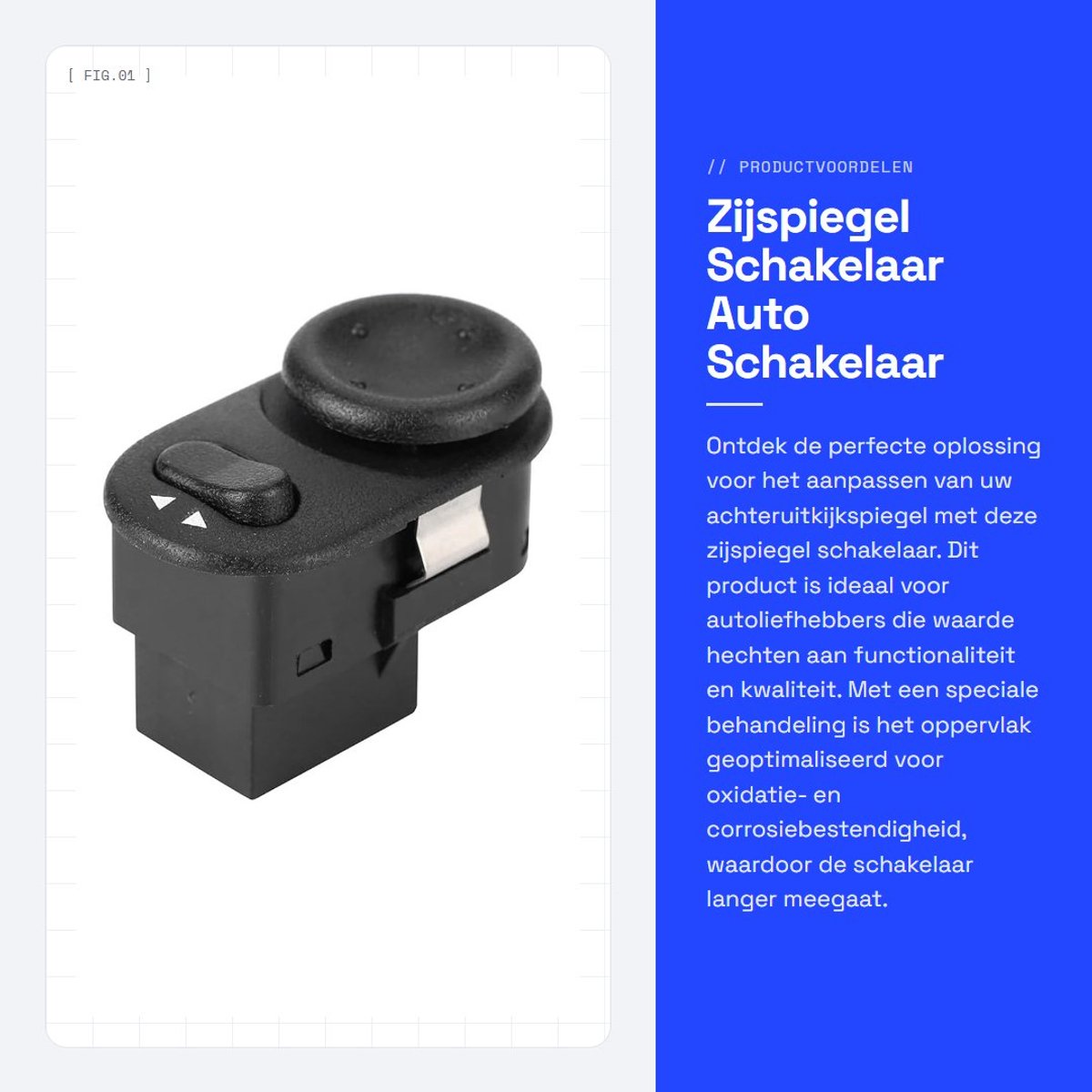 Dailygoods - Zijspiegel Schakelaar - Auto Schakelaar Achteruitkijkspiegel - Duurzaam en Corrosiebestendig - Geschikt voor Astra-G Zafira-A Corsa-C Vec...