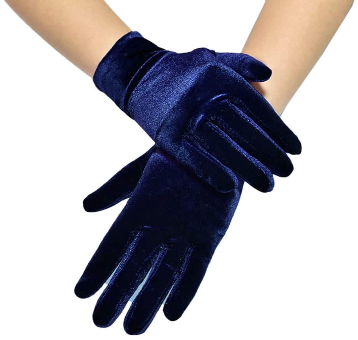 Dailygoods- Handschoenen Dames Korte Fluwelen - Satijnen Handschoenen - Feesthandschoenen - Opera Handschoenen - Jaren 20 Stijl - Elastisch