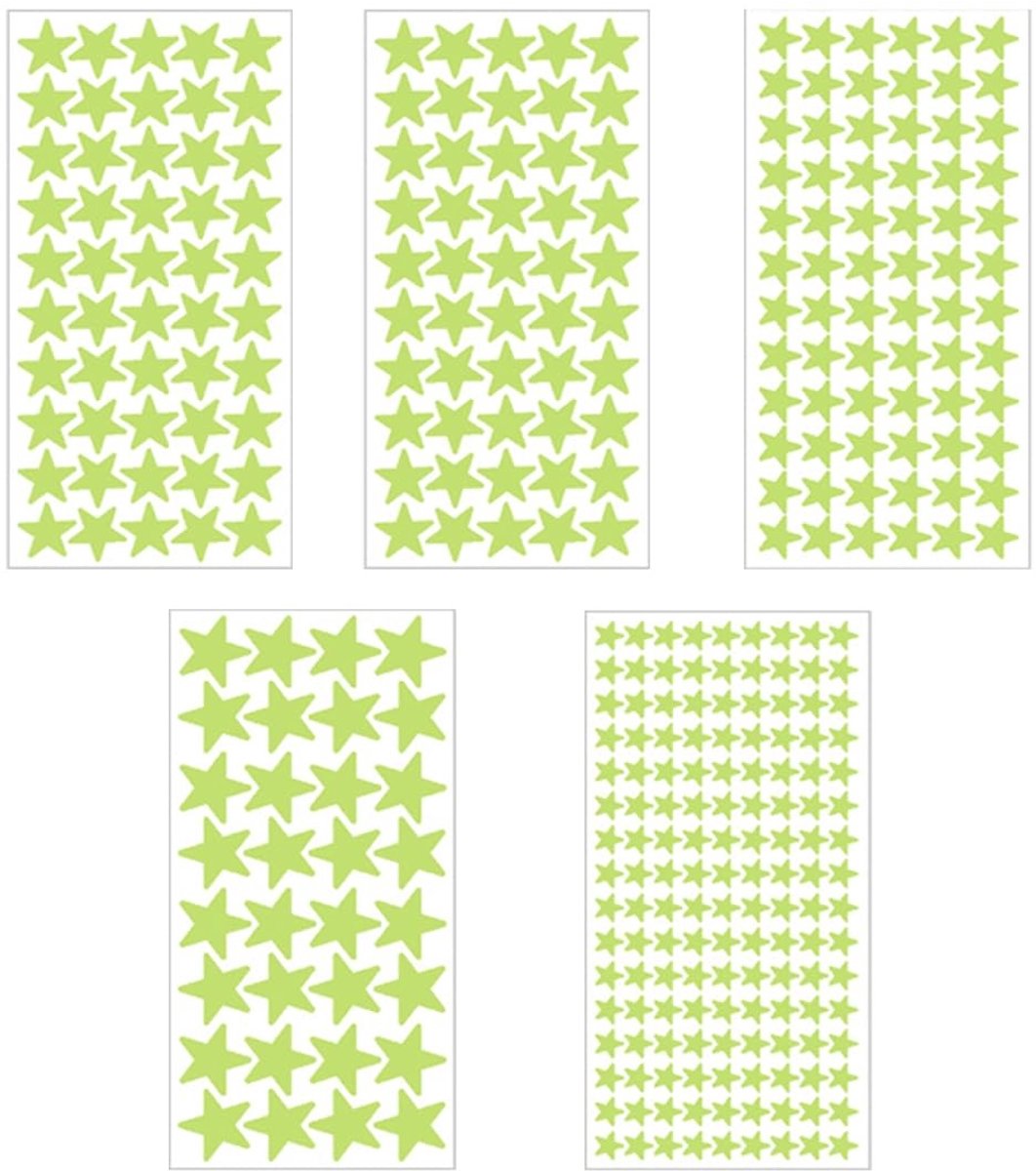 Dailygoods- Fluorescerende Sterren 330 Stuks - Wandstickers - Decoratie - PVC - Veilig Materiaal - Langdurige Glans