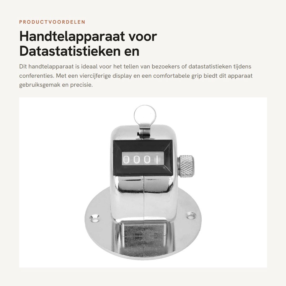 Dailygoods - Handtelapparaat voor Datastatistieken en Conferenties