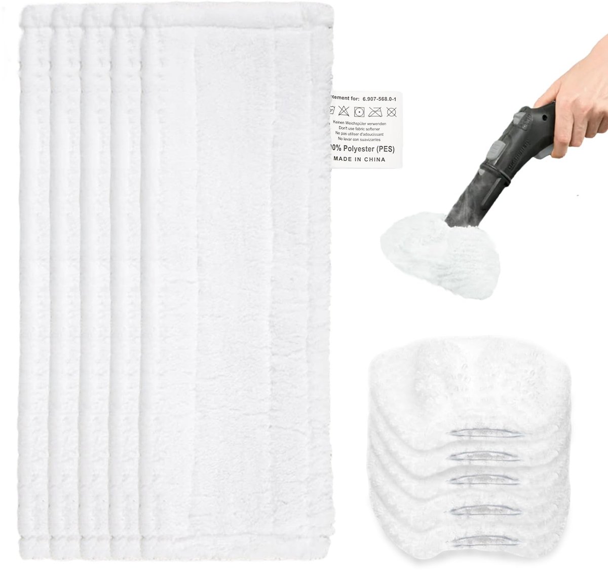 Dailygoods- Microvezeldoeken Set 10-delig - Vervangingsdoekjes Vloerzuigmond/Handzuigmond - Microvezel - Schoonmaakresultaten - Compatibel met Kärcher - Reinigingsdoeken