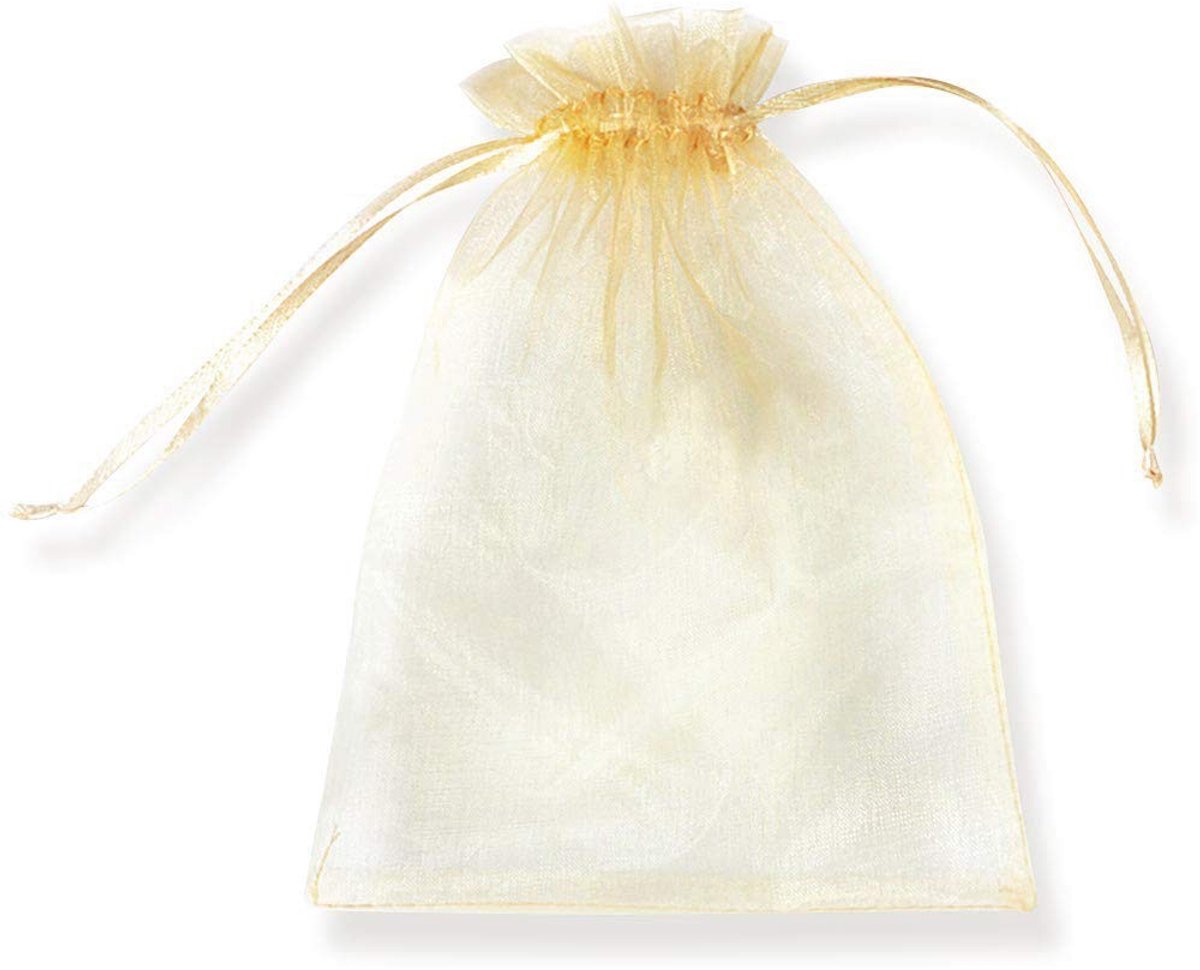 Dailygoods- Organza Zakjes 13 x 18 cm - 100 Stuks - Geschenken - Trouwen - Sieraden - Hoogwaardige Organza - Treksluiting - Geschenkzakjes