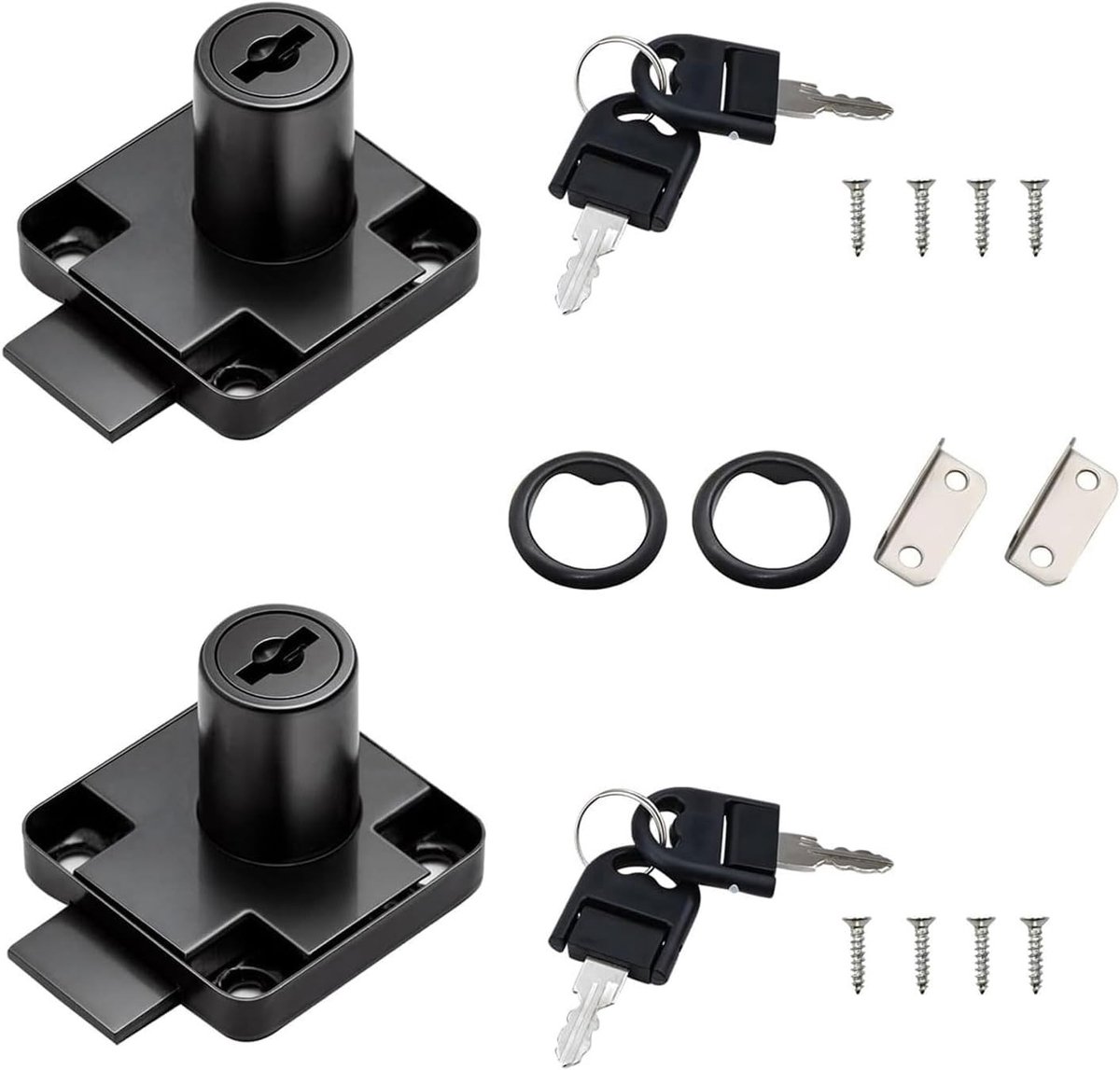 Dailygoods- Brievenbusslot - 2 Stuks - Meubelslot met Sleutel - Zinklegering - Veilig - Eenvoudige Montage - Kastslot