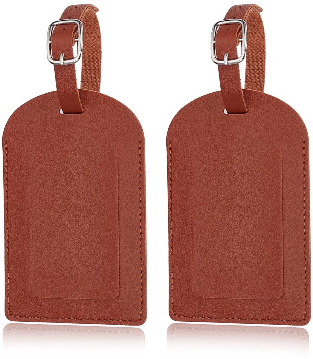 Dailygoods- Bagagelabels 4 stuks - Verstelbare Reislabels - PU-Leren Labels - Hoogwaardige Kwaliteit - 11 x 7 cm - Antislip Bevestiging