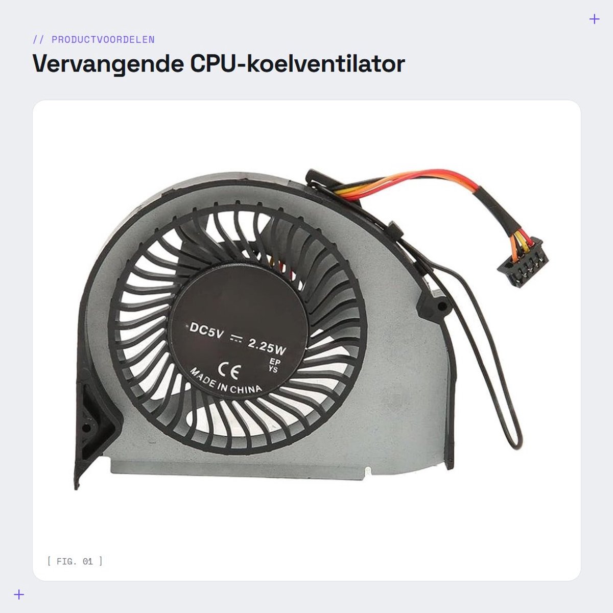 Dailygoods - Vervangende CPU-koelventilator - Laptop-koeling - Krachtige Warmteafvoer - 5-pins - Duurzaam - Geschikt voor ThinkPad T440s T450s
