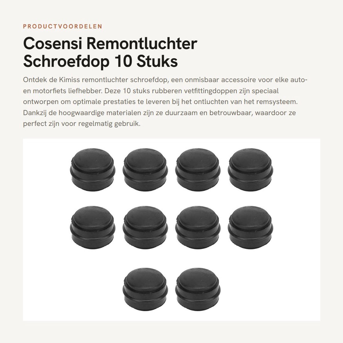Dailygoods- Ontluchtingsvetdop 10 Stuks - Remontluchter - Rubberen Vetfittingdop - Zwarte