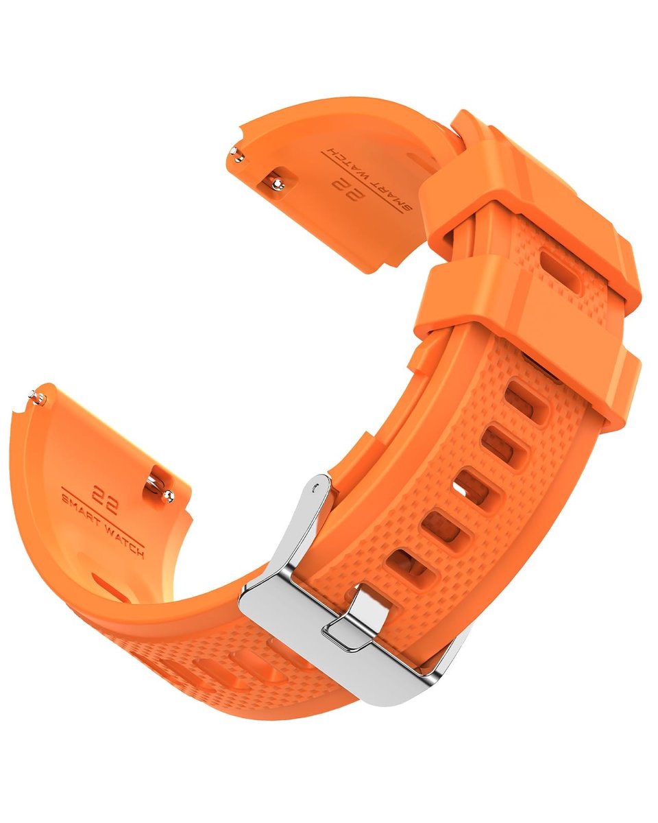 Dailygoods - Horlogeband 22 mm - Siliconen horlogebandje - Snelsluiting - Oranje - Sporthorlogeband - Vervangend bandje voor smartwatch - Standaardmaat