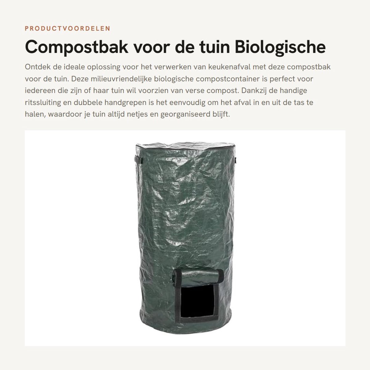 Dailygoods- Compostbak - Opvouwbare Compostcontainer - Duurzaam - Compostmaker - Keukenafval - Milieuvriendelijk - 35 x 60 cm