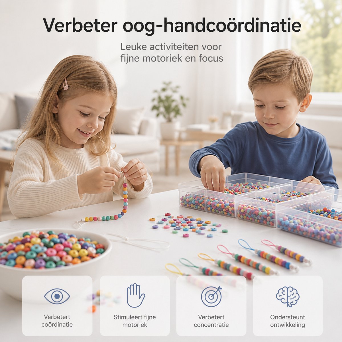BOTC Armbandjes maken meisjes - 24 kleuren en 5560-delig - Sieraden Set - knutselen meisjes - Kralen Set — afbeelding 2