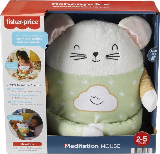 Meditatie Muis - Pluche dier - Kind kalmeren - Zacht buiklicht - 14 x 245 cm - Meerkleurig — afbeelding 5