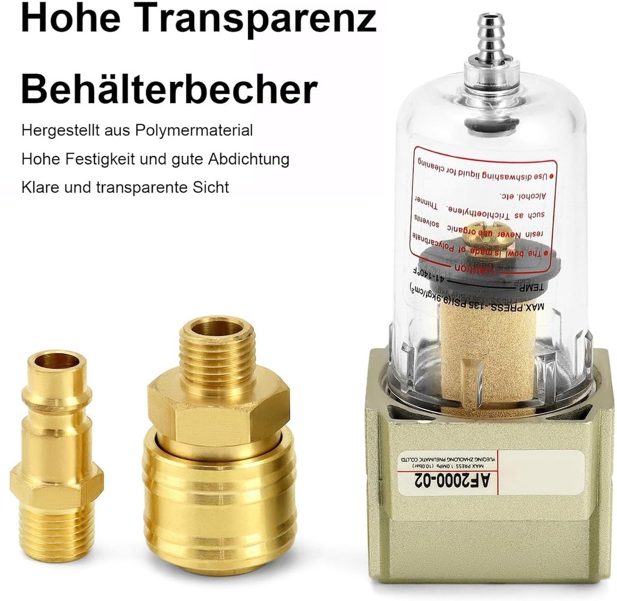 Dailygoods- Luchtfilter Waterseparator - 1/4 inch Aansluiting - Robuuste Metalen Behuizing