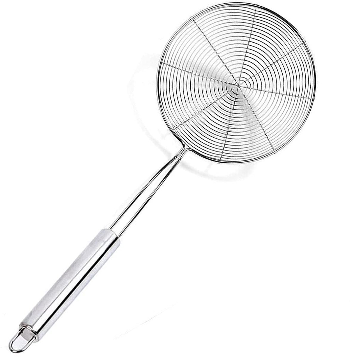 Dailygoods- Skimmernet Roestvrij Staal - Schuimlepel 40 x 15,5 cm - Schuimspaan met Haakgreep - Zeef voor Koken/Frituren - Veilig en Comfortabel Handvat - Vaatwasserbestendig