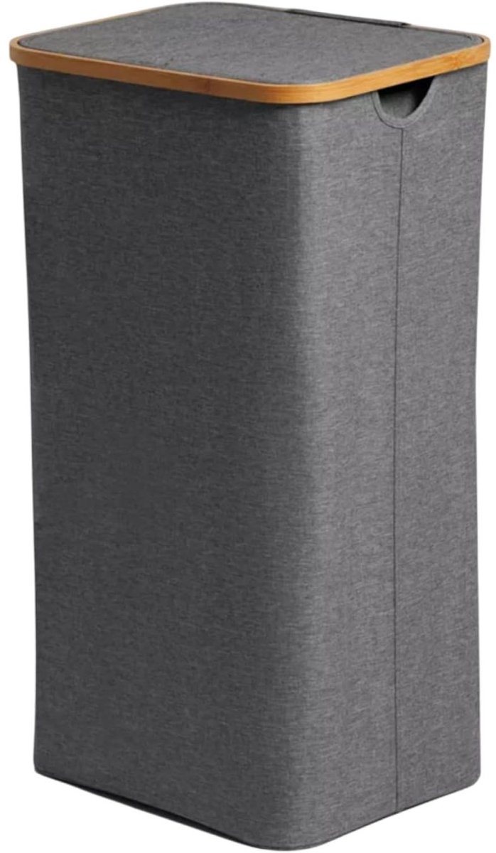 DnA® Wasmand 2 Vakken - Wasmand - Wassorteerder - Grijs - 40cm x 33cm x 70cm