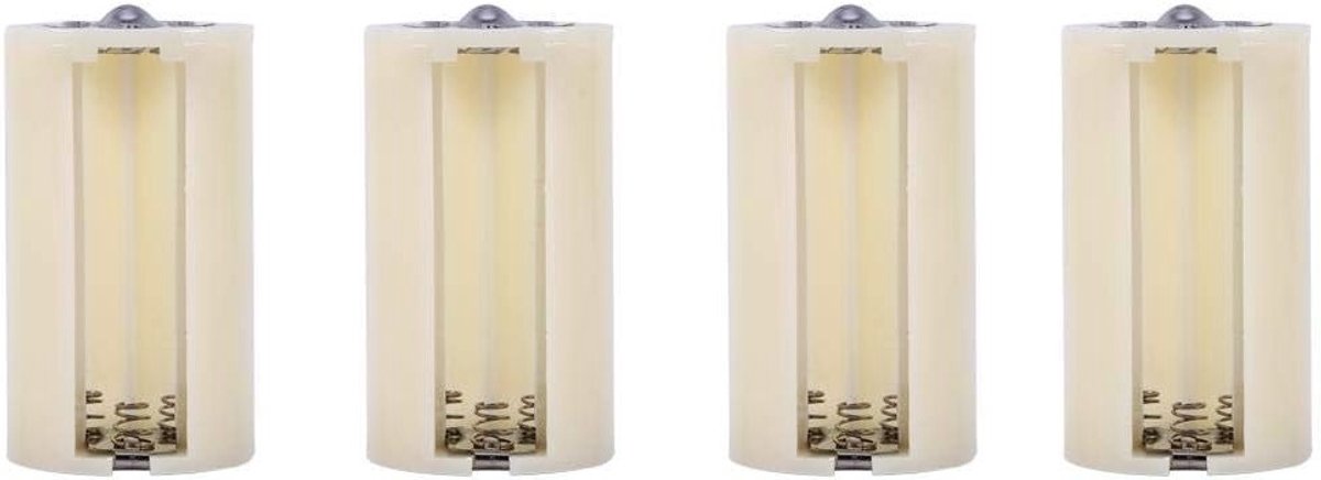 Universele 3 AA naar D Batterij Converter en Houder - 4 Stuks voor Batterijen, Adapter en Oplossingen voor D-grootte Batterijen