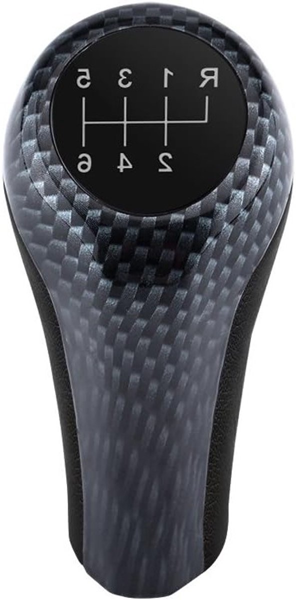 6 Versnellingspook Knop met Borduursel voor BMW E90 E91 E92 X1 X3 X5 X6 - Carbon Fiber Design en Comfortabele Grip