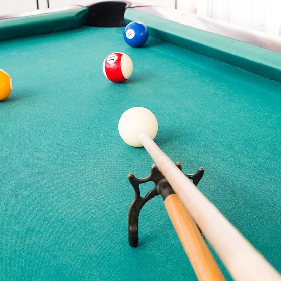Biljart Keu Brug - Pool Keu Accessoire - Biljart Spelen - Uitschuifbaar met 4 Brugkoppen - 36-142 cm - Zilver/Zwart van Merkloos — afbeelding 2