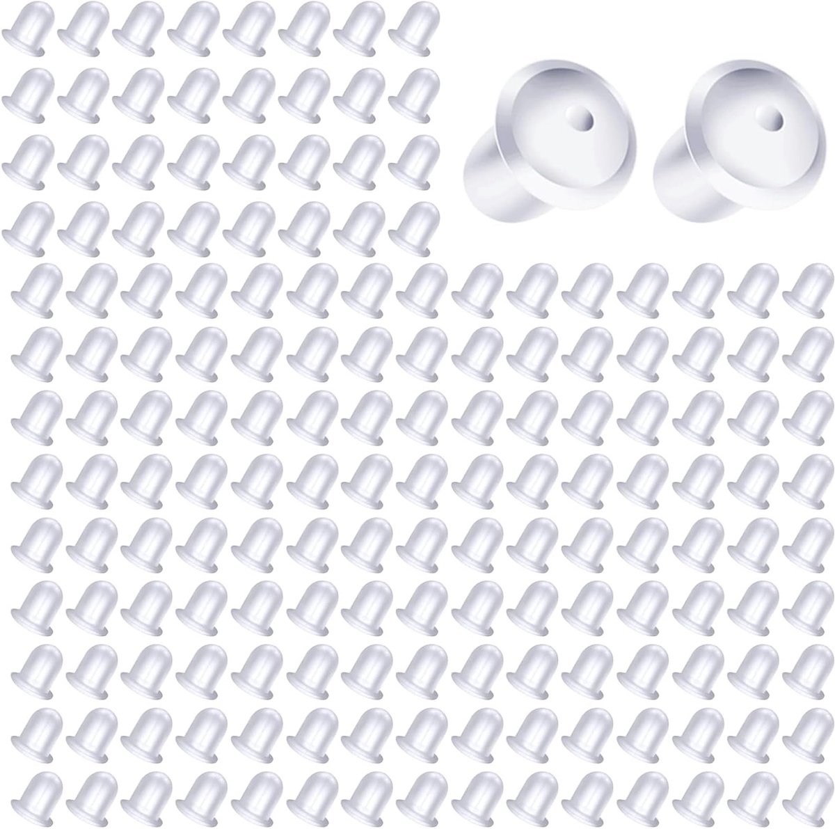 600 Stuks Transparante Silicoon Oorbel Stopper - Oorbel Sluitingen 4x4mm voor DIY Sieraden Maken, Oorbellen en Accessoires