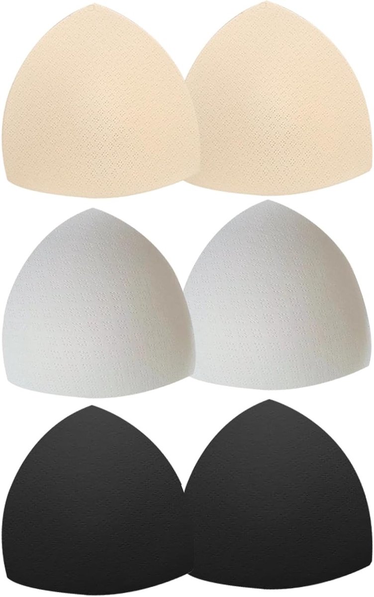 Set van 6 Ademende Driehoekige Borst Inserts met Verwijderbare Voering voor Dames en Meisjes, Comfortabel en Lichtgewicht