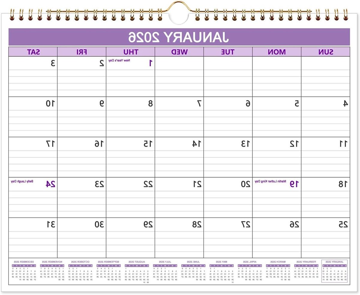 Kalender 2025-2026 - Wandkalender Planning - Jaar Overzicht - 18 Maanden Planning - 368 x 292 cm - Paars