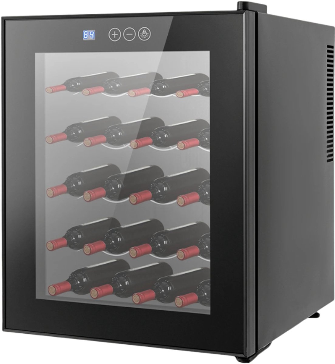 Sensova Premium - Wijnkoelkast Vrijstaand - 20 Flessen - 12-18°C - Glazen Deur - LED Display