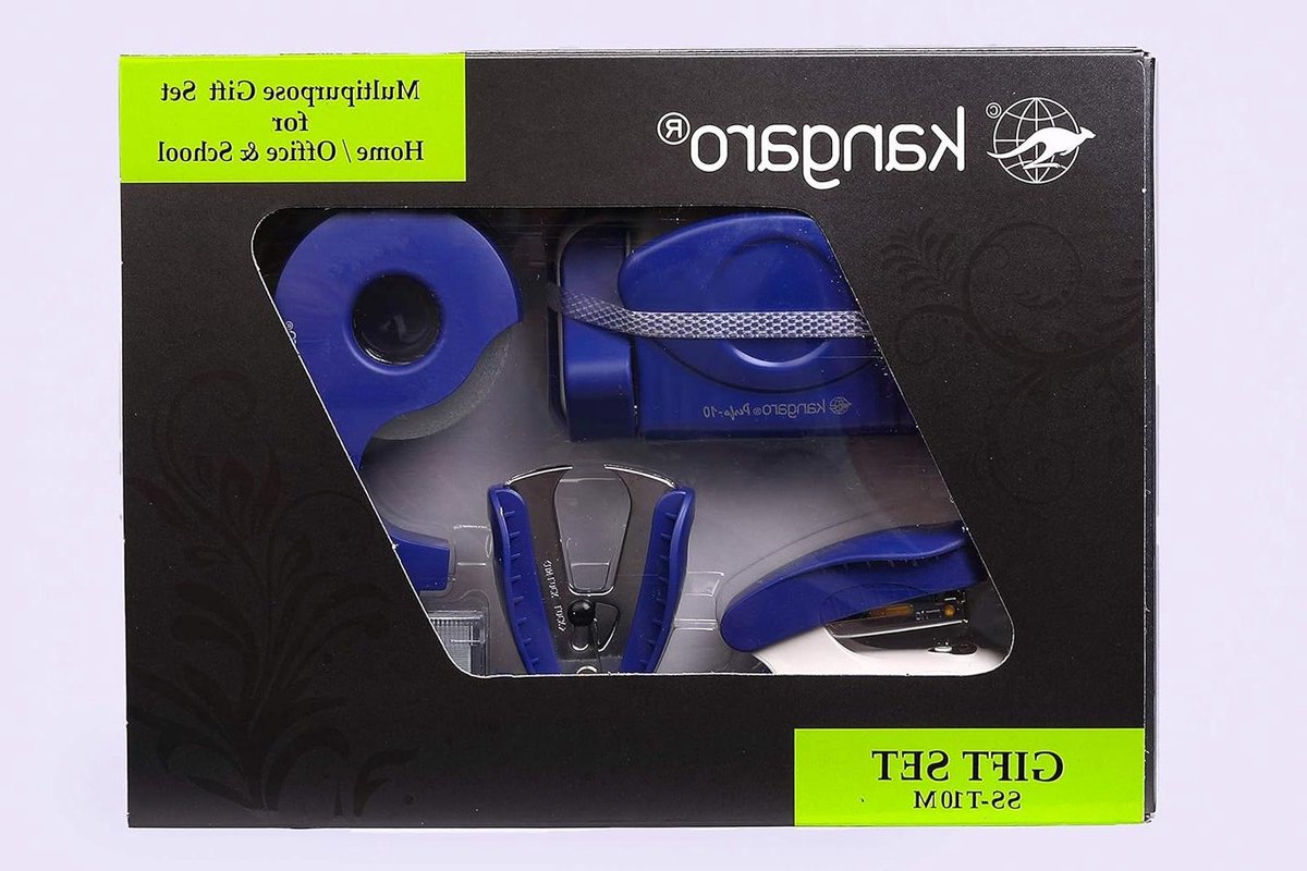 Handmatige Nietmachine - Bureau Nietmachine - Thuiswerk - Cadeaupakket - 22.4 cm - Donkerblauw