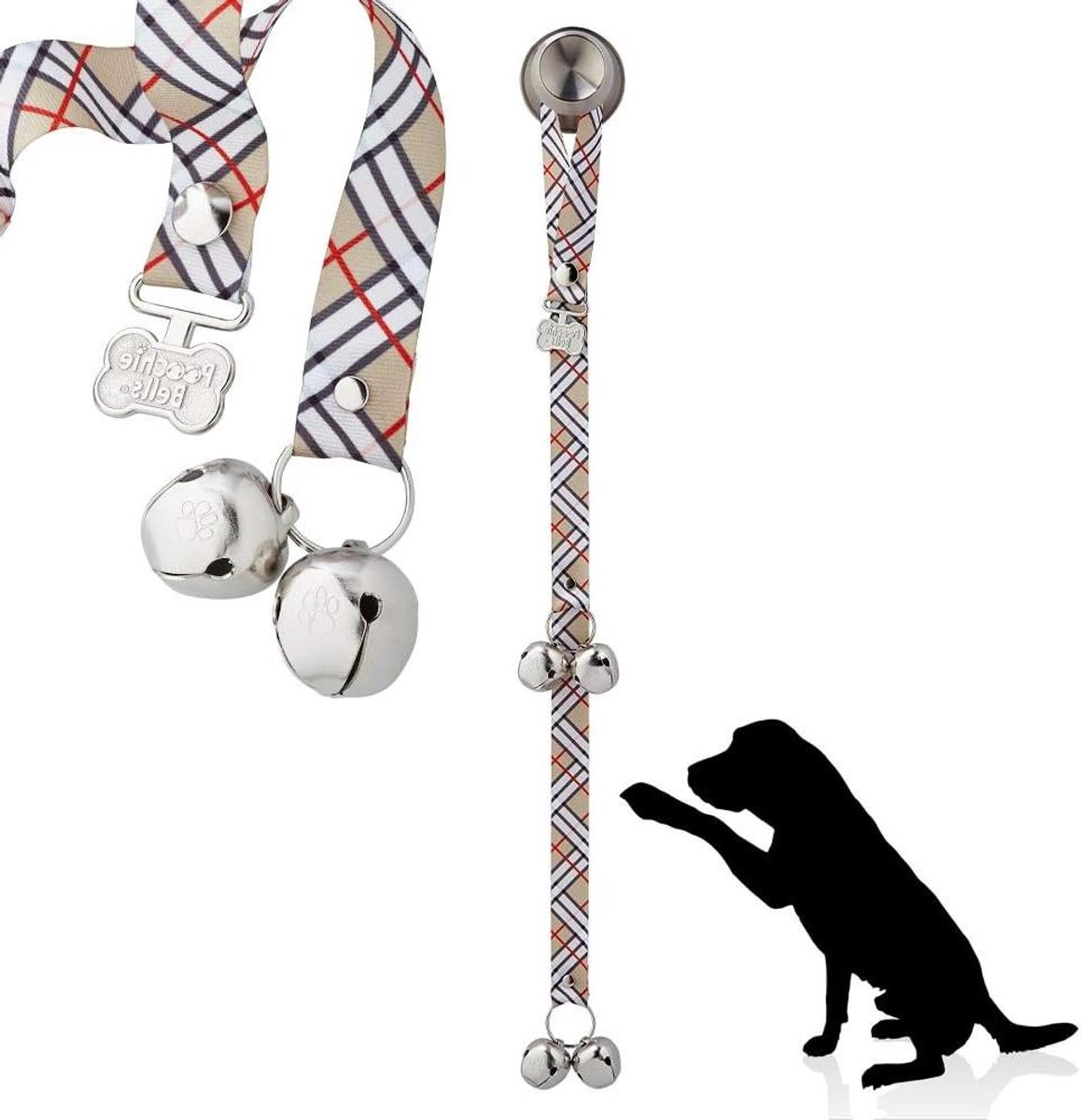 Hond Deurbel - Potje Tijd Bel - Hond Zindelijk Maken - Handgemaakt in VS - 66 cm Lengte - London Design