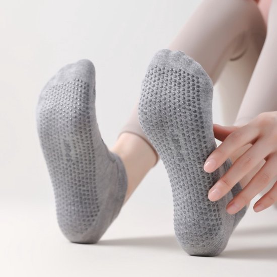 Yoga Sokken - Pilates Sokken - 4 Pack - Sportsokken - Gripsokken Pilates Yogasokken - Ballerina Pilatessokken Grip - Ballerinas van Merkloos — afbeelding 4