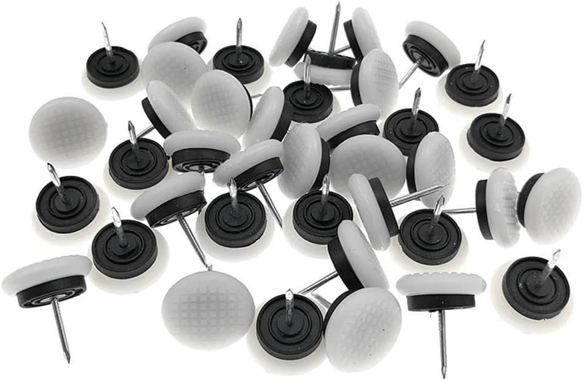 Meubelglijders - Stoelpootdoppen - Vloeren Beschermen - Spijkerbaar Nylon - 40 stuks - Wit