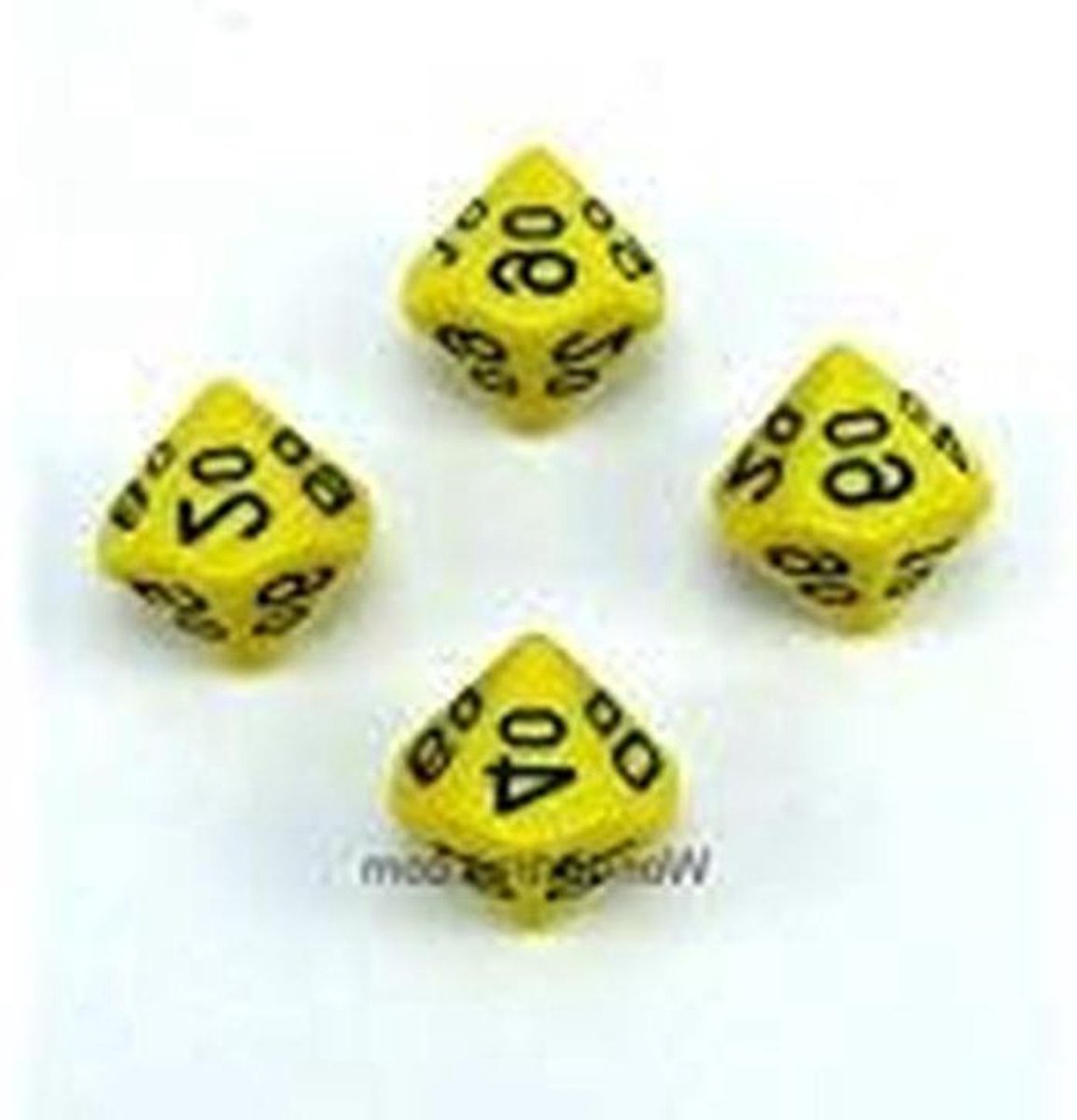 Tienzijdige Dobbelstenen - D10 Dobbelstenen - Tabletop Gaming - Ondoorzichtig Geel - 16mm - Zwart