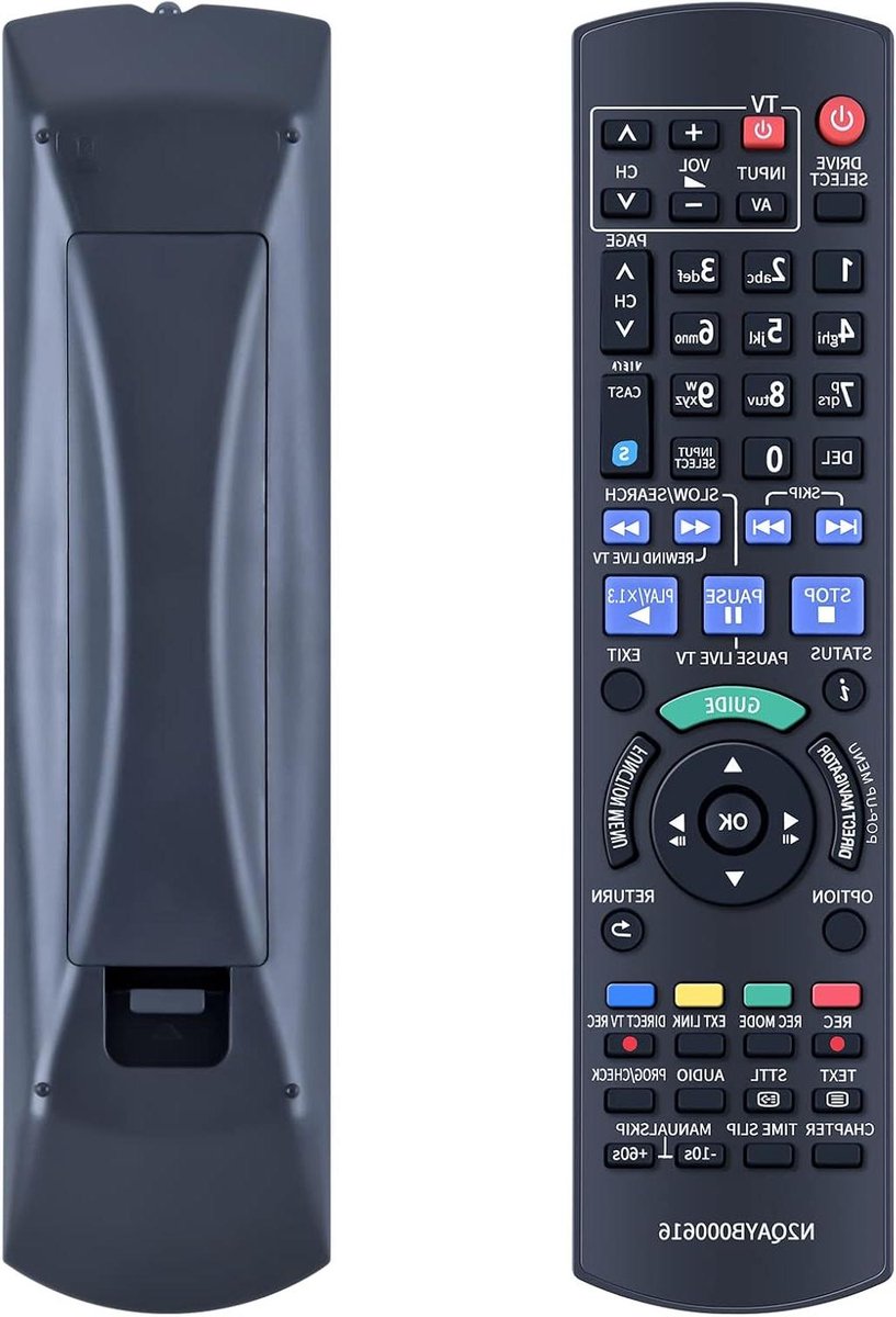 Afstandsbediening Vervanging - Remote Controller - Blu-ray Recorder Bediening - Geen Programmering Vereist - 10 Meter Bereik - Zwart